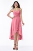 ColsBM Briella Watermelon Simple A-line One Shoulder Zip up Knee Length Ruffles Plus Size Bridesmaid Dresses