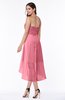 ColsBM Briella Watermelon Simple A-line One Shoulder Zip up Knee Length Ruffles Plus Size Bridesmaid Dresses