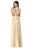 ColsBM Willa Apricot Gelato Simple Halter Criss-cross Straps Chiffon Floor Length Plus Size Bridesmaid Dresses