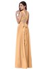 ColsBM Willa Apricot Simple Halter Criss-cross Straps Chiffon Floor Length Plus Size Bridesmaid Dresses