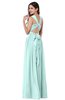 ColsBM Willa Blue Glass Simple Halter Criss-cross Straps Chiffon Floor Length Plus Size Bridesmaid Dresses