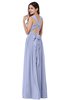 ColsBM Willa Blue Heron Simple Halter Criss-cross Straps Chiffon Floor Length Plus Size Bridesmaid Dresses