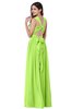 ColsBM Willa Bright Green Simple Halter Criss-cross Straps Chiffon Floor Length Plus Size Bridesmaid Dresses