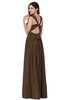 ColsBM Willa Chocolate Brown Simple Halter Criss-cross Straps Chiffon Floor Length Plus Size Bridesmaid Dresses