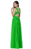 ColsBM Willa Classic Green Simple Halter Criss-cross Straps Chiffon Floor Length Plus Size Bridesmaid Dresses