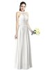 ColsBM Willa Cloud White Simple Halter Criss-cross Straps Chiffon Floor Length Plus Size Bridesmaid Dresses