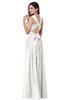 ColsBM Willa Cloud White Simple Halter Criss-cross Straps Chiffon Floor Length Plus Size Bridesmaid Dresses