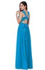 ColsBM Willa Cornflower Blue Simple Halter Criss-cross Straps Chiffon Floor Length Plus Size Bridesmaid Dresses