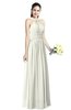 ColsBM Willa Cream Simple Halter Criss-cross Straps Chiffon Floor Length Plus Size Bridesmaid Dresses