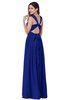 ColsBM Willa Electric Blue Simple Halter Criss-cross Straps Chiffon Floor Length Plus Size Bridesmaid Dresses
