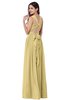 ColsBM Willa Gold Simple Halter Criss-cross Straps Chiffon Floor Length Plus Size Bridesmaid Dresses
