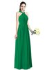 ColsBM Willa Green Simple Halter Criss-cross Straps Chiffon Floor Length Plus Size Bridesmaid Dresses