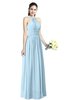 ColsBM Willa Ice Blue Simple Halter Criss-cross Straps Chiffon Floor Length Plus Size Bridesmaid Dresses