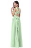 ColsBM Willa Light Green Simple Halter Criss-cross Straps Chiffon Floor Length Plus Size Bridesmaid Dresses