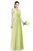 ColsBM Willa Lime Sherbet Simple Halter Criss-cross Straps Chiffon Floor Length Plus Size Bridesmaid Dresses