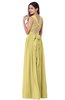 ColsBM Willa Misted Yellow Simple Halter Criss-cross Straps Chiffon Floor Length Plus Size Bridesmaid Dresses