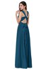 ColsBM Willa Moroccan Blue Simple Halter Criss-cross Straps Chiffon Floor Length Plus Size Bridesmaid Dresses