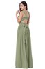 ColsBM Willa Moss Green Simple Halter Criss-cross Straps Chiffon Floor Length Plus Size Bridesmaid Dresses