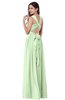 ColsBM Willa Pale Green Simple Halter Criss-cross Straps Chiffon Floor Length Plus Size Bridesmaid Dresses