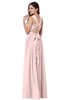 ColsBM Willa Pastel Pink Simple Halter Criss-cross Straps Chiffon Floor Length Plus Size Bridesmaid Dresses