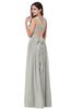 ColsBM Willa Platinum Simple Halter Criss-cross Straps Chiffon Floor Length Plus Size Bridesmaid Dresses