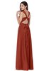 ColsBM Willa Rust Simple Halter Criss-cross Straps Chiffon Floor Length Plus Size Bridesmaid Dresses