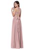 ColsBM Willa Silver Pink Simple Halter Criss-cross Straps Chiffon Floor Length Plus Size Bridesmaid Dresses