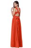 ColsBM Willa Tangerine Tango Simple Halter Criss-cross Straps Chiffon Floor Length Plus Size Bridesmaid Dresses