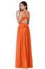 ColsBM Willa Tangerine Simple Halter Criss-cross Straps Chiffon Floor Length Plus Size Bridesmaid Dresses
