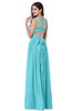 ColsBM Willa Turquoise Simple Halter Criss-cross Straps Chiffon Floor Length Plus Size Bridesmaid Dresses