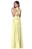 ColsBM Willa Wax Yellow Simple Halter Criss-cross Straps Chiffon Floor Length Plus Size Bridesmaid Dresses
