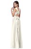 ColsBM Willa Whisper White Simple Halter Criss-cross Straps Chiffon Floor Length Plus Size Bridesmaid Dresses