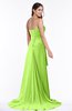 ColsBM Teresa Bright Green Traditional A-line Strapless Lace up Chiffon Brush Train Plus Size Bridesmaid Dresses