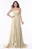 ColsBM Teresa Champagne Traditional A-line Strapless Lace up Chiffon Brush Train Plus Size Bridesmaid Dresses