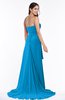 ColsBM Teresa Cornflower Blue Traditional A-line Strapless Lace up Chiffon Brush Train Plus Size Bridesmaid Dresses