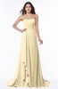 ColsBM Teresa Cornhusk Traditional A-line Strapless Lace up Chiffon Brush Train Plus Size Bridesmaid Dresses