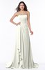 ColsBM Teresa Cream Traditional A-line Strapless Lace up Chiffon Brush Train Plus Size Bridesmaid Dresses