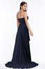 ColsBM Teresa Dark Sapphire Traditional A-line Strapless Lace up Chiffon Brush Train Plus Size Bridesmaid Dresses