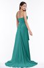 ColsBM Teresa Emerald Green Traditional A-line Strapless Lace up Chiffon Brush Train Plus Size Bridesmaid Dresses