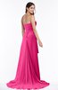 ColsBM Teresa Fandango Pink Traditional A-line Strapless Lace up Chiffon Brush Train Plus Size Bridesmaid Dresses