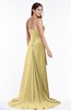 ColsBM Teresa Gold Traditional A-line Strapless Lace up Chiffon Brush Train Plus Size Bridesmaid Dresses