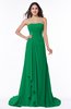 ColsBM Teresa Green Traditional A-line Strapless Lace up Chiffon Brush Train Plus Size Bridesmaid Dresses