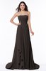 ColsBM Teresa Java Traditional A-line Strapless Lace up Chiffon Brush Train Plus Size Bridesmaid Dresses