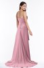 ColsBM Teresa Light Coral Traditional A-line Strapless Lace up Chiffon Brush Train Plus Size Bridesmaid Dresses