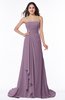 ColsBM Teresa Mauve Traditional A-line Strapless Lace up Chiffon Brush Train Plus Size Bridesmaid Dresses