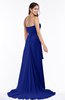 ColsBM Teresa Nautical Blue Traditional A-line Strapless Lace up Chiffon Brush Train Plus Size Bridesmaid Dresses