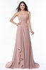 ColsBM Teresa Nectar Pink Traditional A-line Strapless Lace up Chiffon Brush Train Plus Size Bridesmaid Dresses