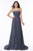 ColsBM Teresa Nightshadow Blue Traditional A-line Strapless Lace up Chiffon Brush Train Plus Size Bridesmaid Dresses