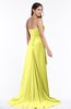 ColsBM Teresa Pale Yellow Traditional A-line Strapless Lace up Chiffon Brush Train Plus Size Bridesmaid Dresses