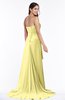 ColsBM Teresa Pastel Yellow Traditional A-line Strapless Lace up Chiffon Brush Train Plus Size Bridesmaid Dresses